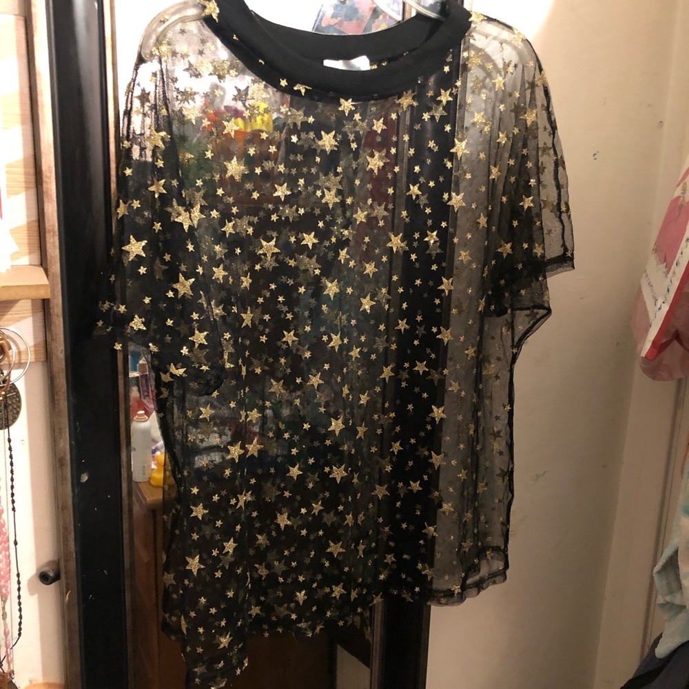Glitter Star Mesh Shirt